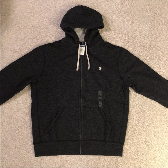 polo hoodie mens black